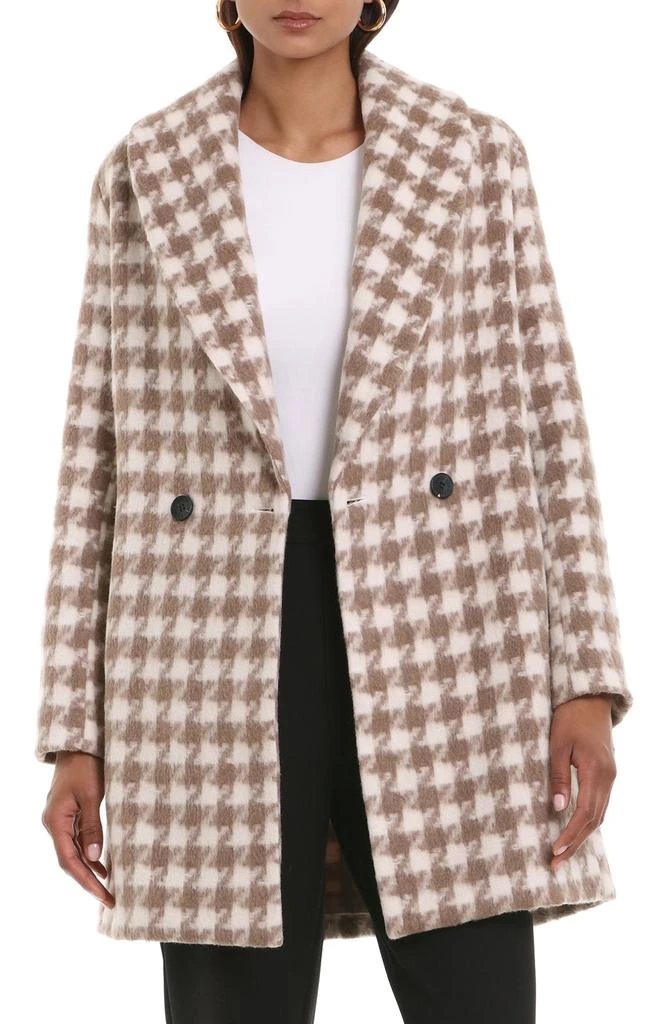 Avec Les Filles Plaid Shawl Collar Peacoat 1