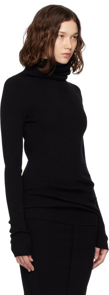 Rick Owens Black Concordians Ribbed Knit Tube Turtleneck 2