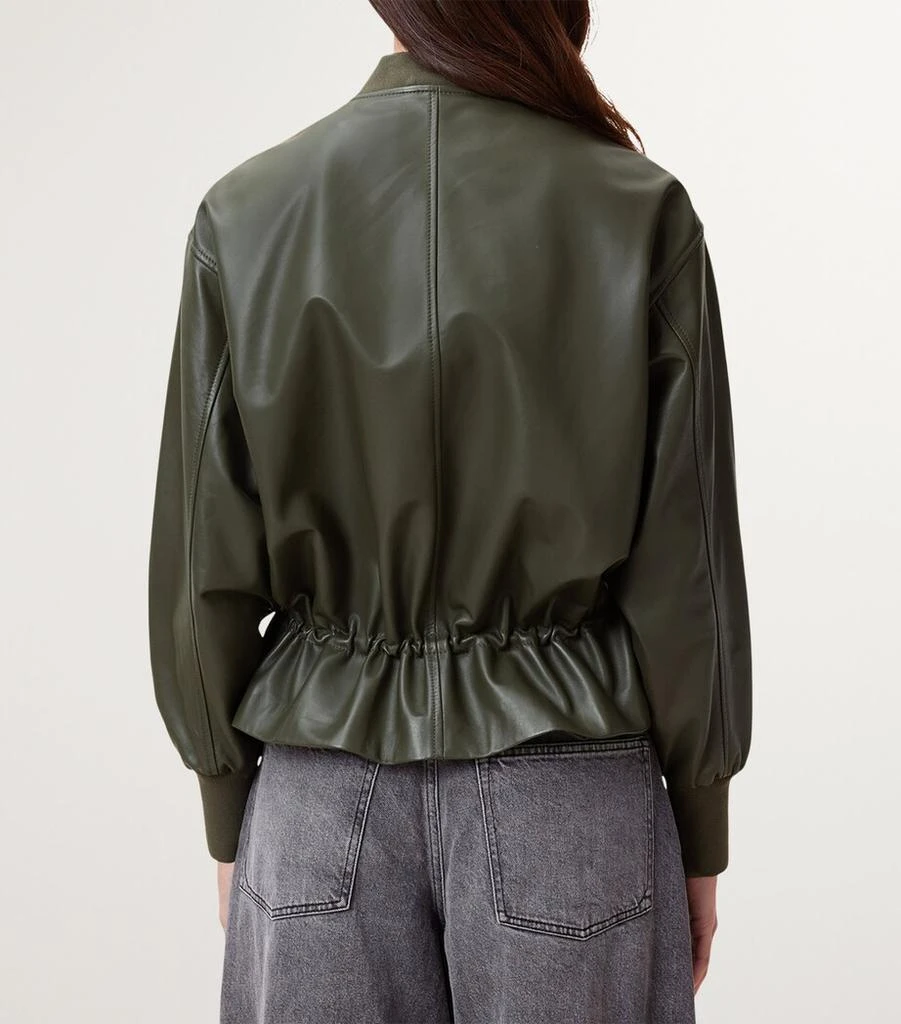 ALL SAINTS Leather Sofi Bomber Jacket 8