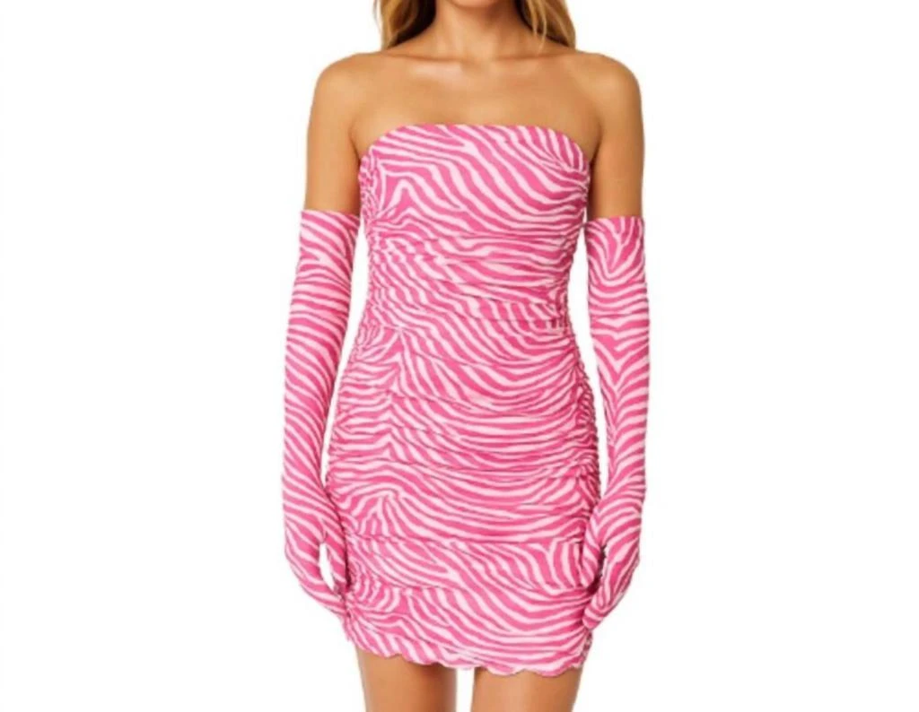 Cupid Mini Dress & Oprah Gloves In Pink Zebra  On Sale Now with Up to 49%  Off | Discover Exclusive Deals & Savings at BeyondStyle  Authentic  Miscreants London women|clothing|dresses with