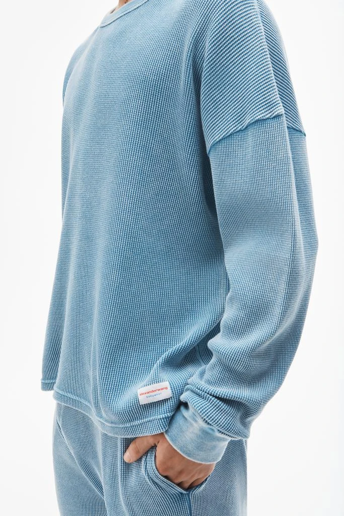 Alexander Wang long-sleeve tee in waffle-knit cotton stretch 3
