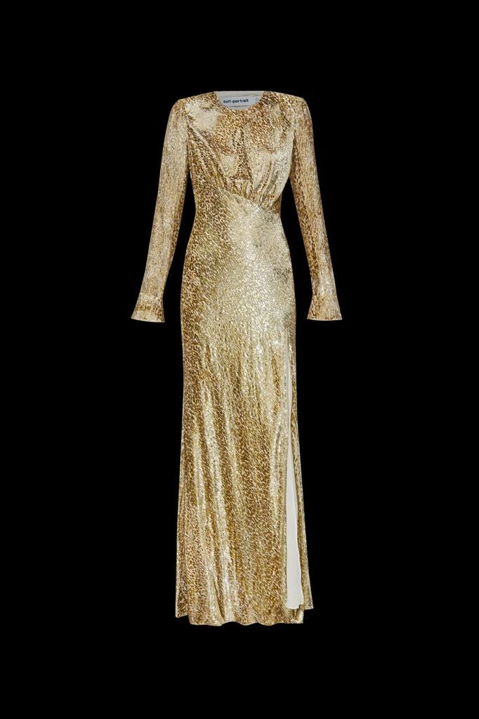 Self Portrait Self-Portrait Metallic-Effect Maxi Dress 1