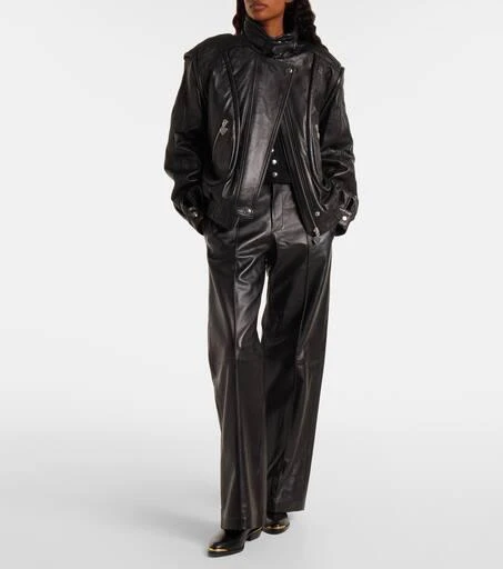 Isabel Marant Ciara high-rise leather wide-leg pants 2