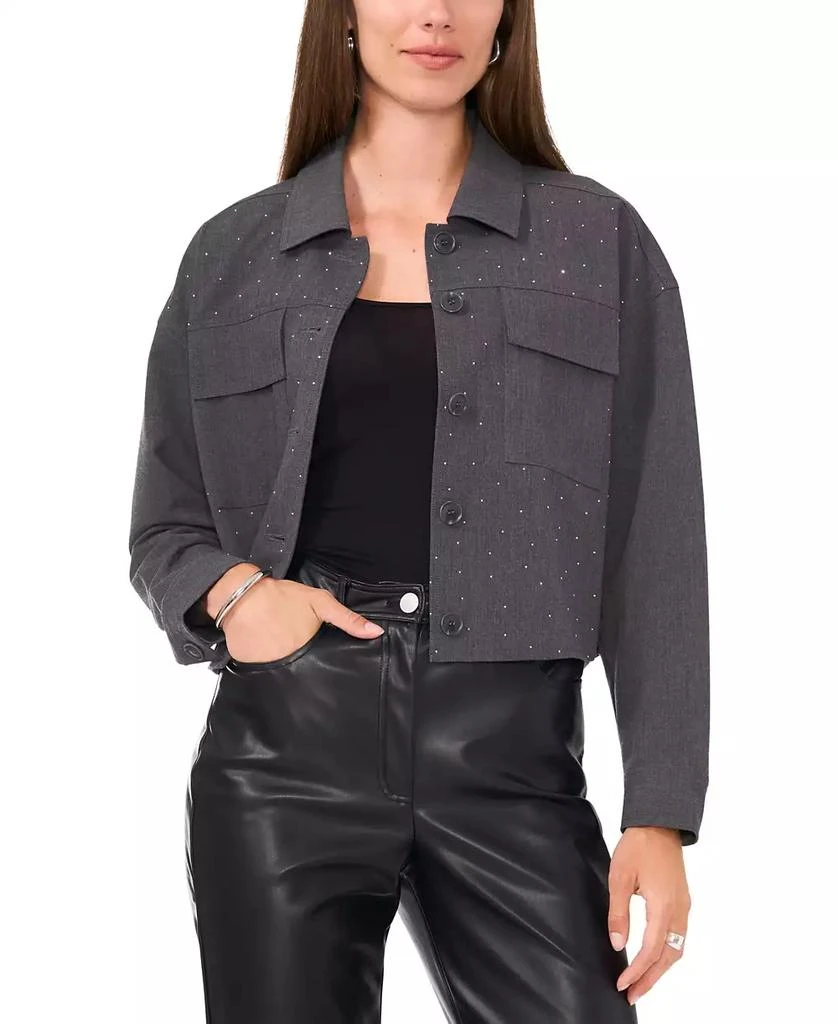 Vince Camuto Women
s Cropped Button-Up Shirt Jacket