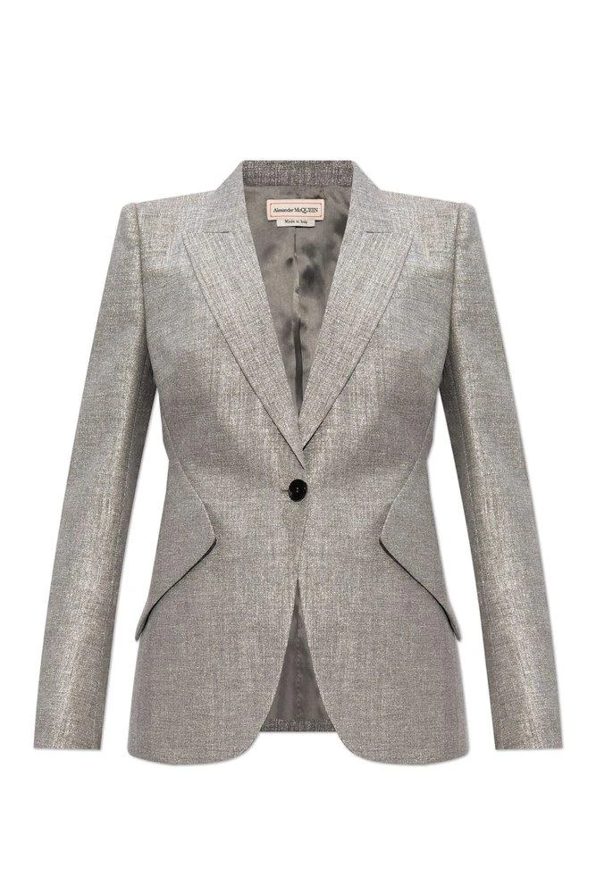 Alexander McQueen Alexander McQueen Lurex Single-Breasted Tailored Blazer 1