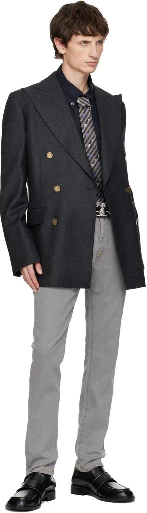 Vivienne Westwood Gray & Black Silk Tie 3