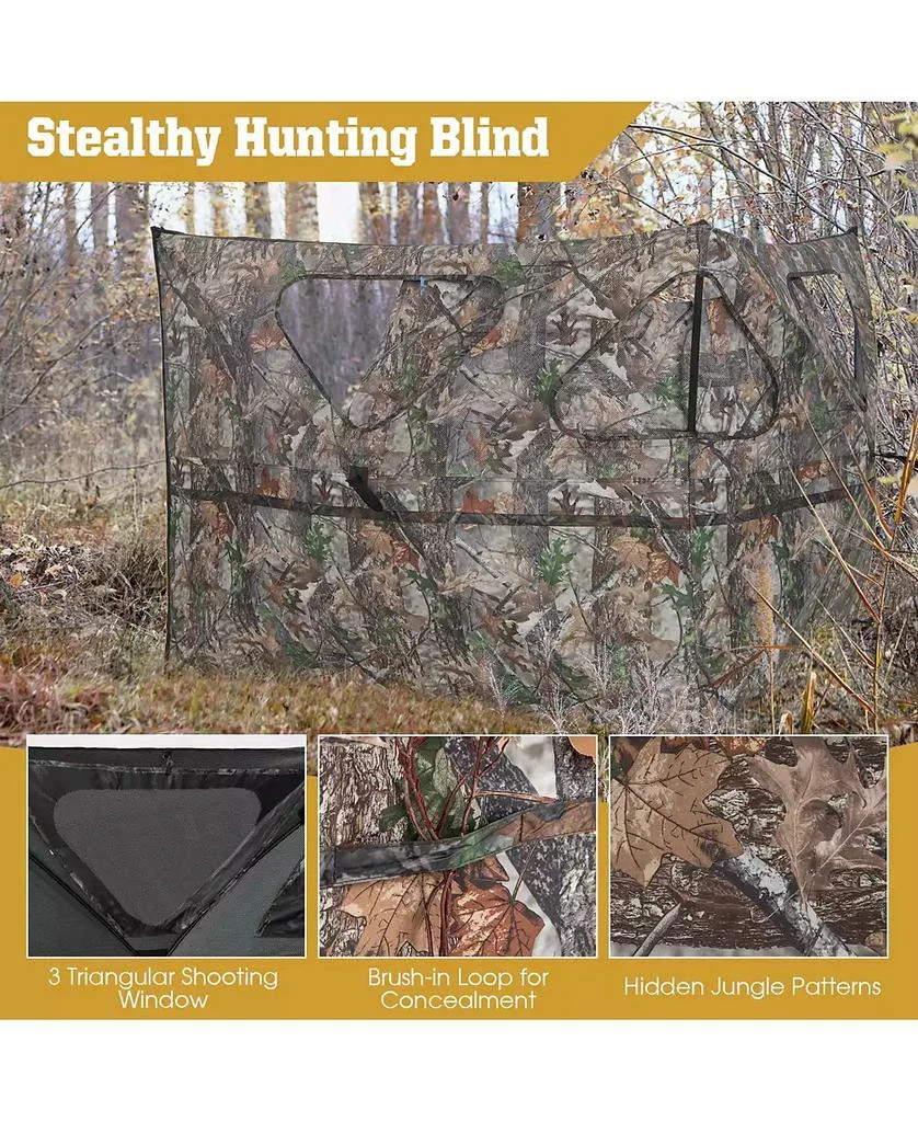 Mecale Pop-Up 2-Panel Ground Blind Fence with 3 Shoot-Through Ports, Hunting Screen 7