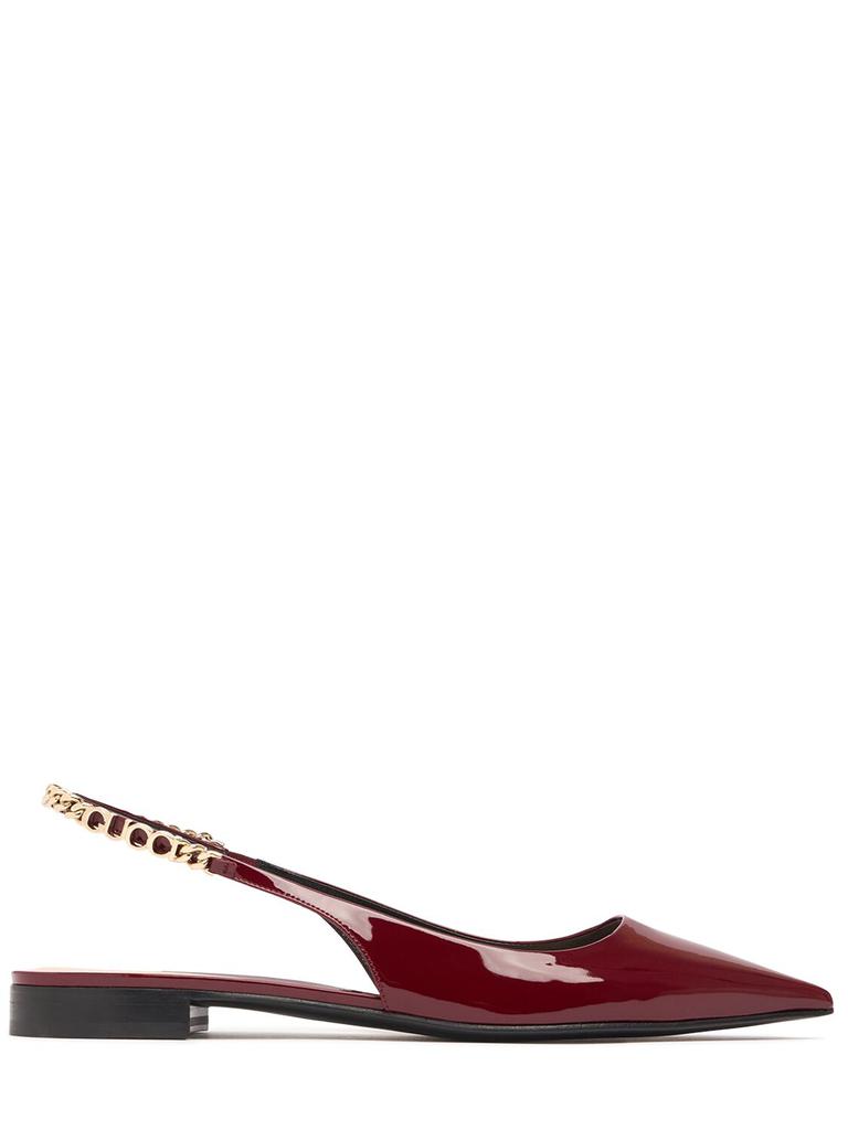 GUCCI 15mm Signoria Leather Slingback Flats