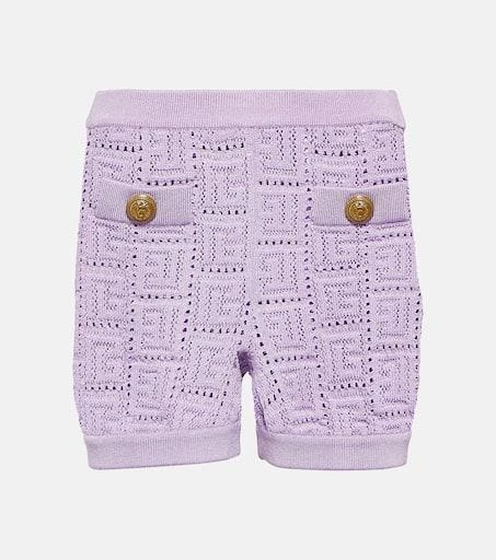 Balmain Monogram knit shorts 1