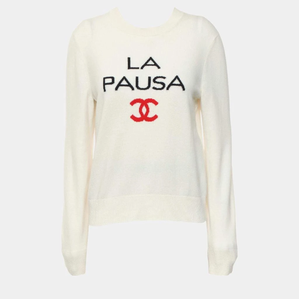 Chanel Chanel Cream LA PAUSA Wool Sweater M 1