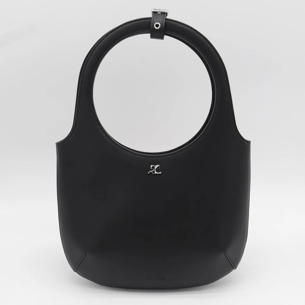 Courrèges Courrèges Black Leather Holy Top Handle Bag 1
