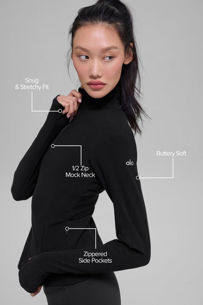 Alo Alosoft 1/2 Zip Rapid Pullover - Sweet Pink