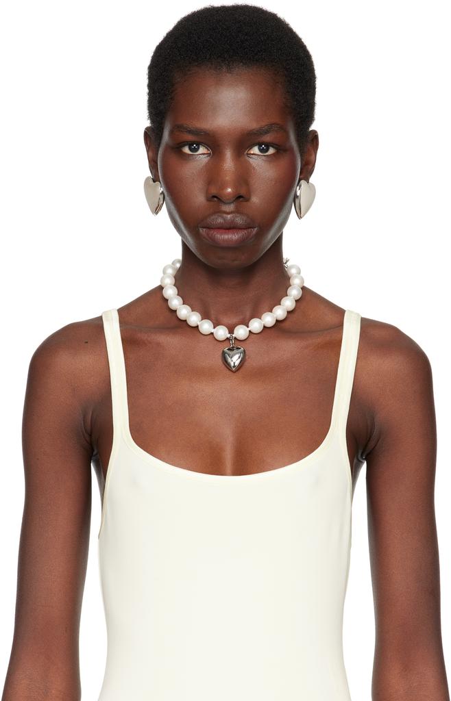 D'heygere SSENSE Exclusive Bridal Capsule Faux-Pearl Necklace
