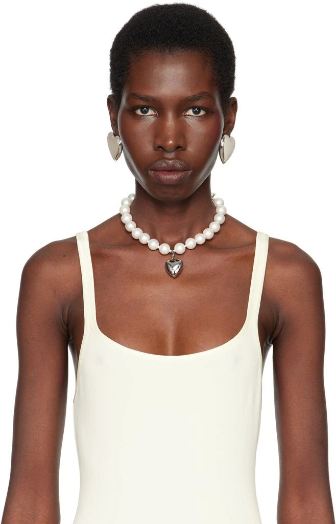 D'heygere SSENSE Exclusive Bridal Capsule 'Just Married' Heart Earrings 3