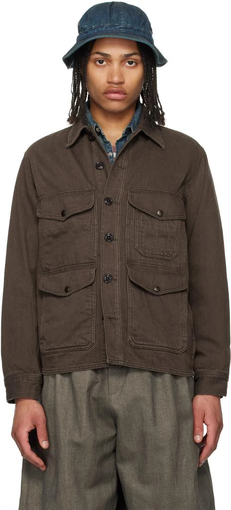 RRL Brown Elmore Cruiser Denim Overshirt 1