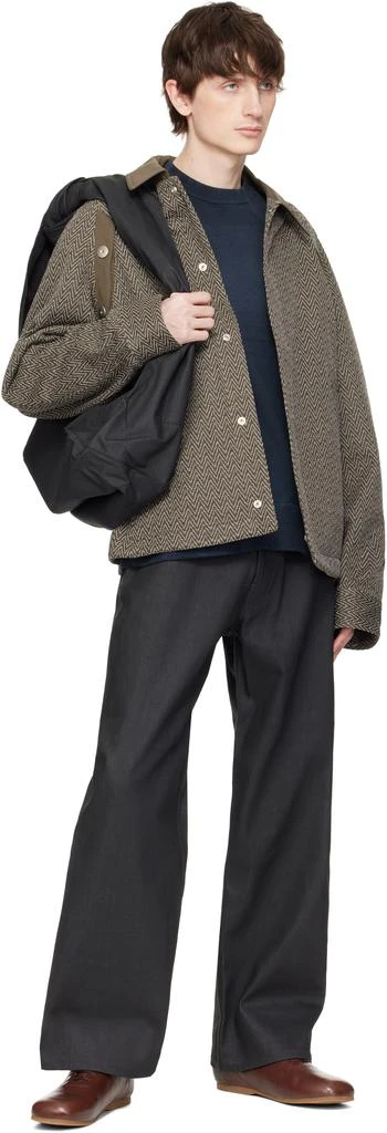Omar Afridi Gray Coated Denim Knotted Lidia Tote 4