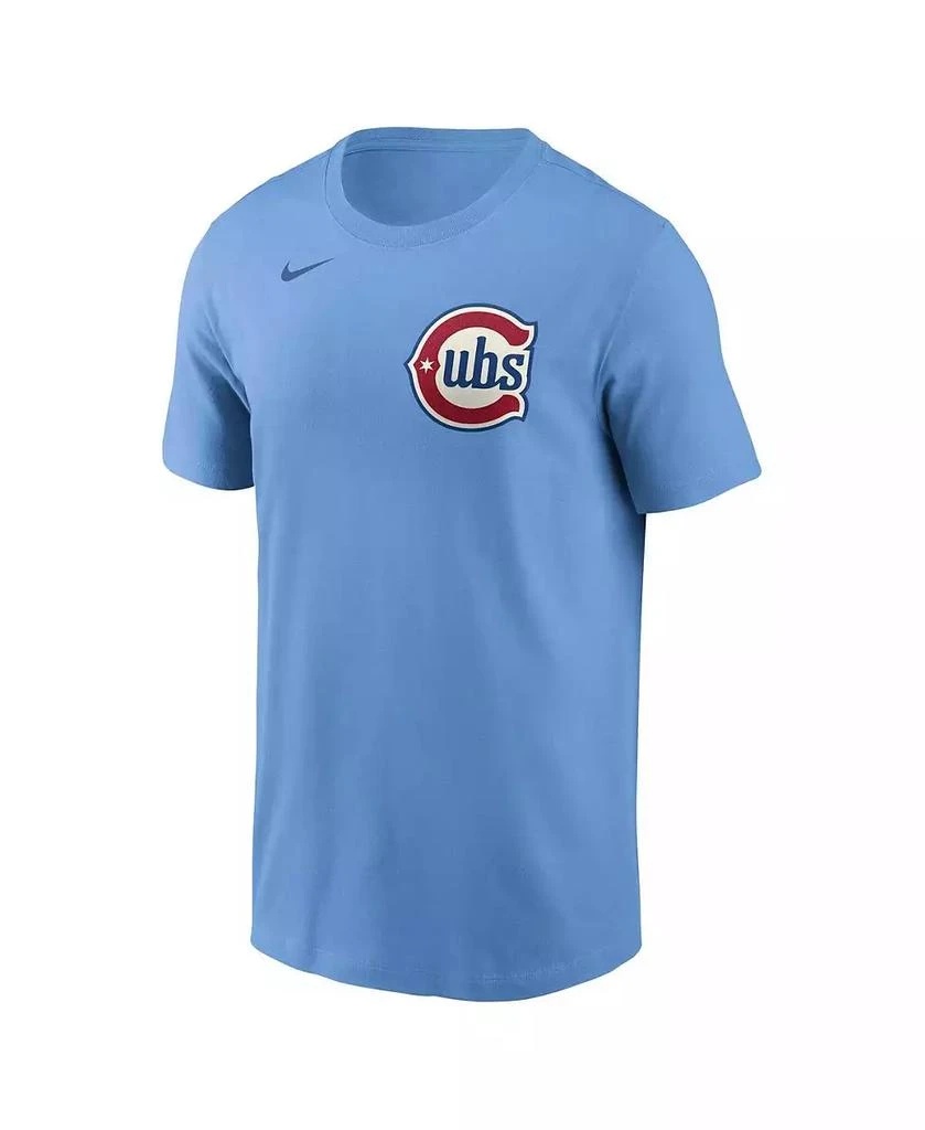 NIKE Men's Ian Happ Baby Blue Chicago Cubs Fuse Name Number T-Shirt 3