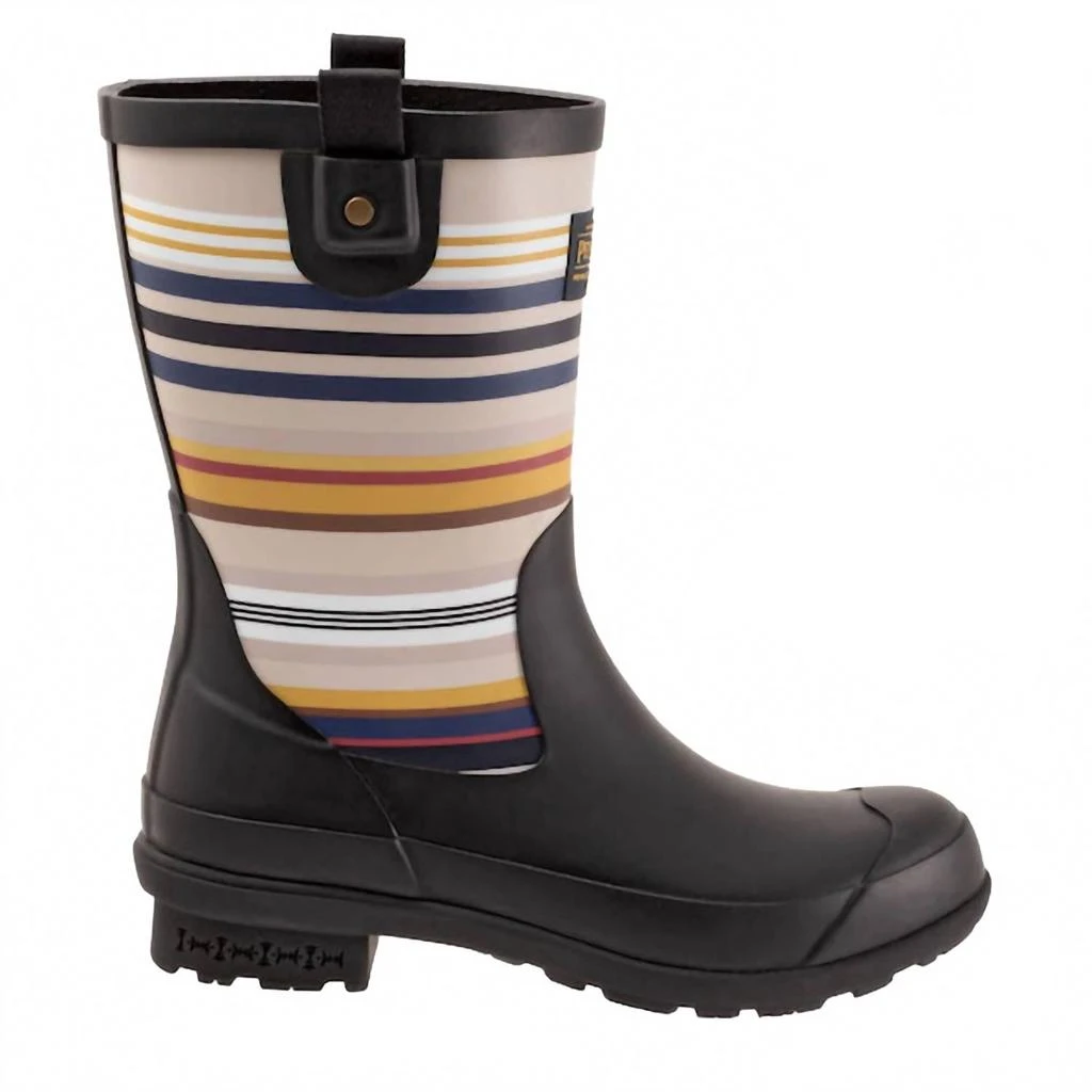 Pendleton Women's Bridger Stripe Mid Rain Boot In Black Multi 1