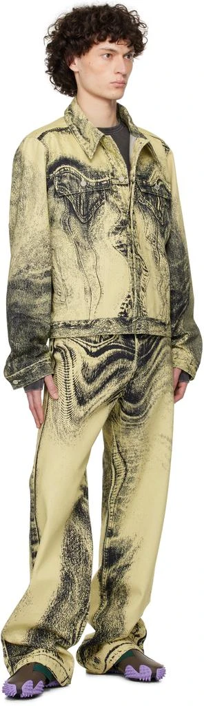 CAMPERLAB Yellow & Black Distorted Print Denim Jeans 4