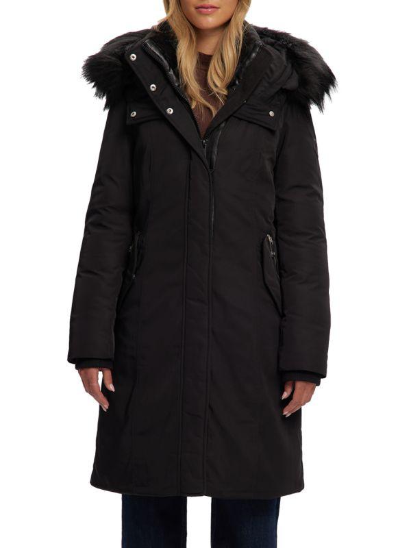 NOIZE Kristel Faux Fur-Trim Removable Hood Jacket