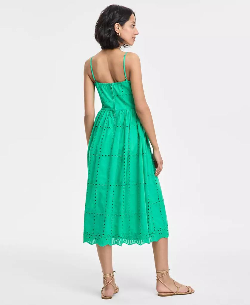 ROW A Juniors' Eyelet Square-Neck Strappy Midi Dress, Created for Macy's