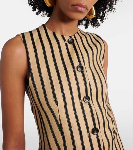 Max Mara Rodeo striped linen and cotton-blend top 4