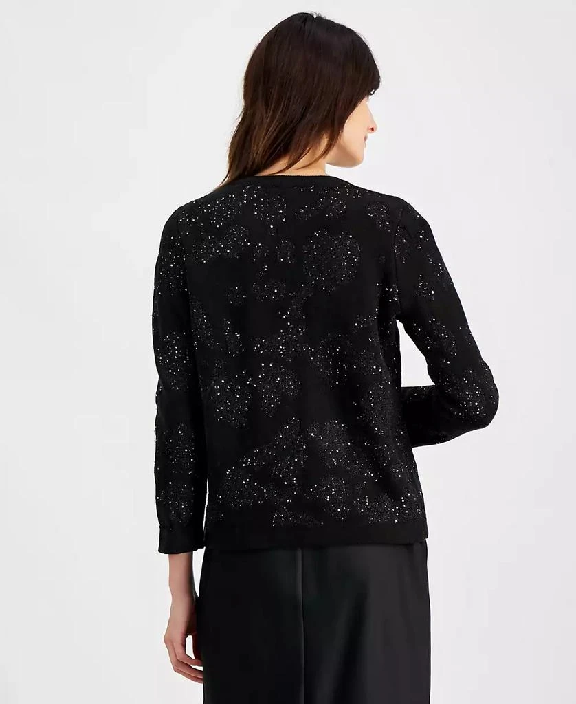 Anne Klein Women's Open-Front Patch-Pocket Sequin Cardigan, Created for Macy's 3