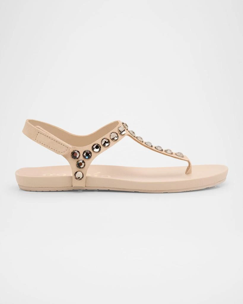 Pedro Garcia Crystal Embellished T-Strap Thong Sandals 1