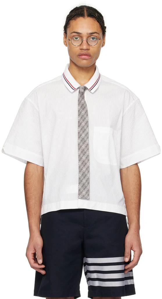 Thom Browne White Button Placket Shirt 1