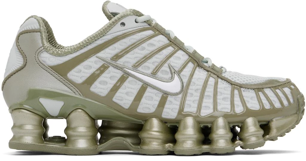 NIKE Silver & Khaki Shox TL Sneakers 1