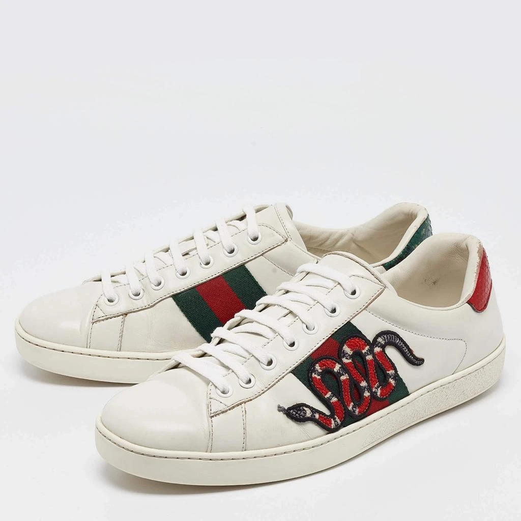 Gucci Gucci White Leather Web Ace Sneakers Size 42.5 2