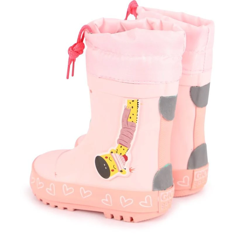 GIOSEPPO Vogar babies baby pink rubber boots with rubber patches 2