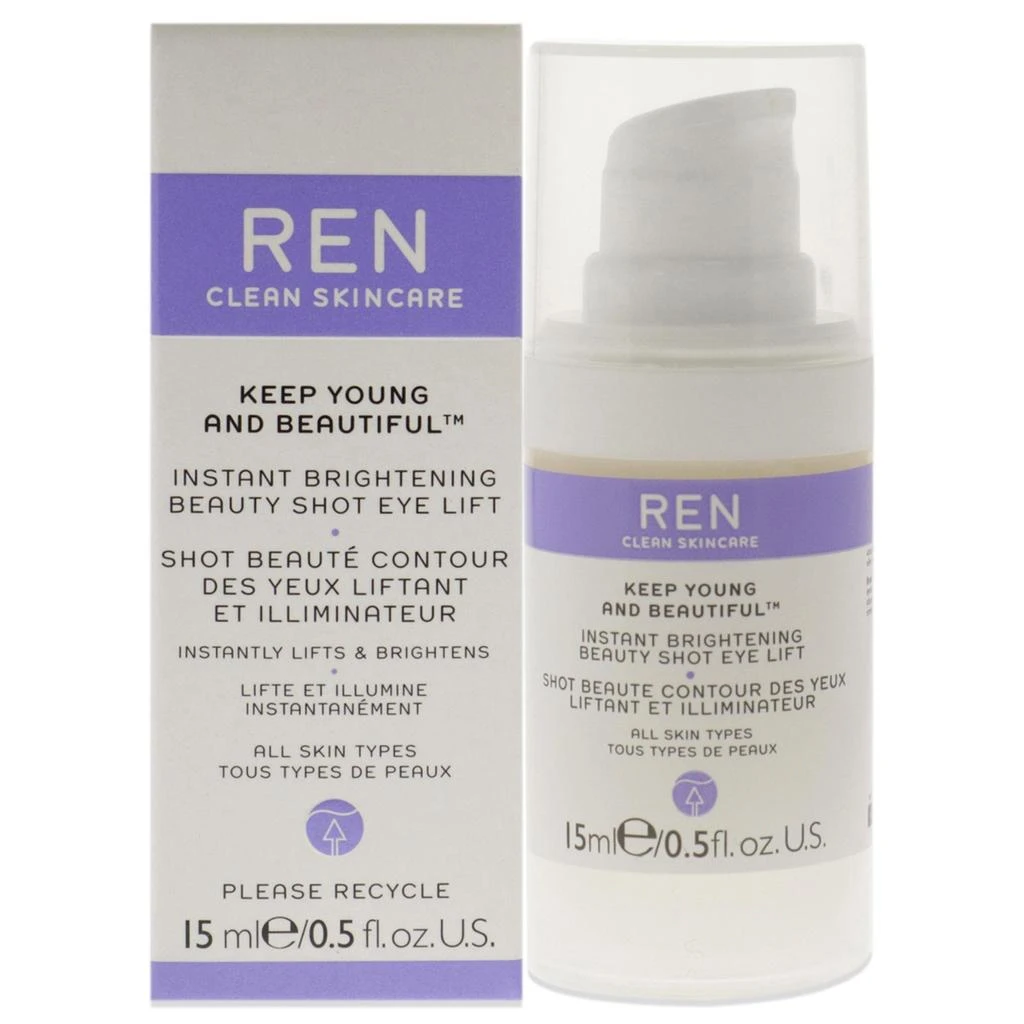 REN Clean Skincare Keep Young and Beautiful Instant Brightening Beauty Shot Eye Lift by  for Women - 0.5 oz Serum 1