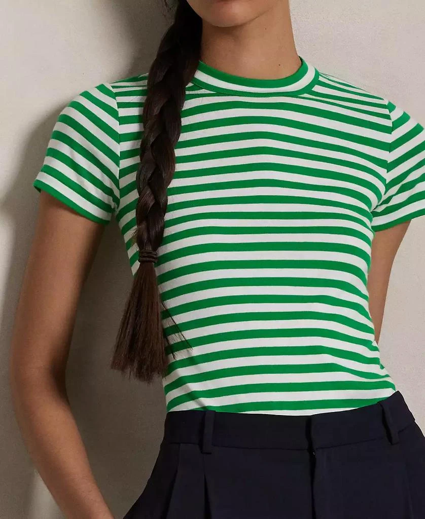 Ralph Lauren Women's Striped Ribbed Cotton Crewneck Tee 4