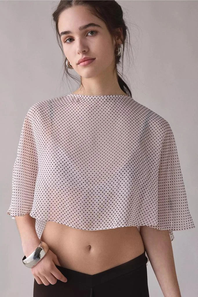 AFRM AFRM Enza Mauve Pin Dot Sheer Cape Top