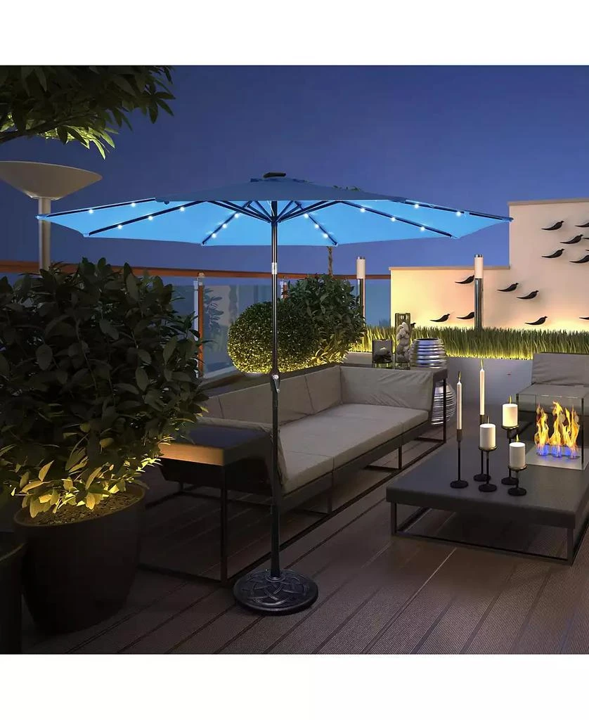 GOUUN 10 Feet Outdoor Patio Umbrella with Bright Solar LED Lights 9