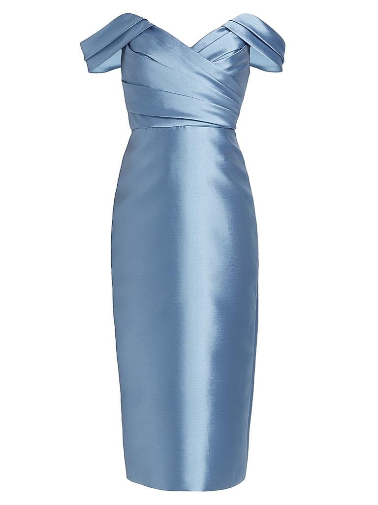 Amsale Mikado Off-The-Shoulder Cocktail Dress
