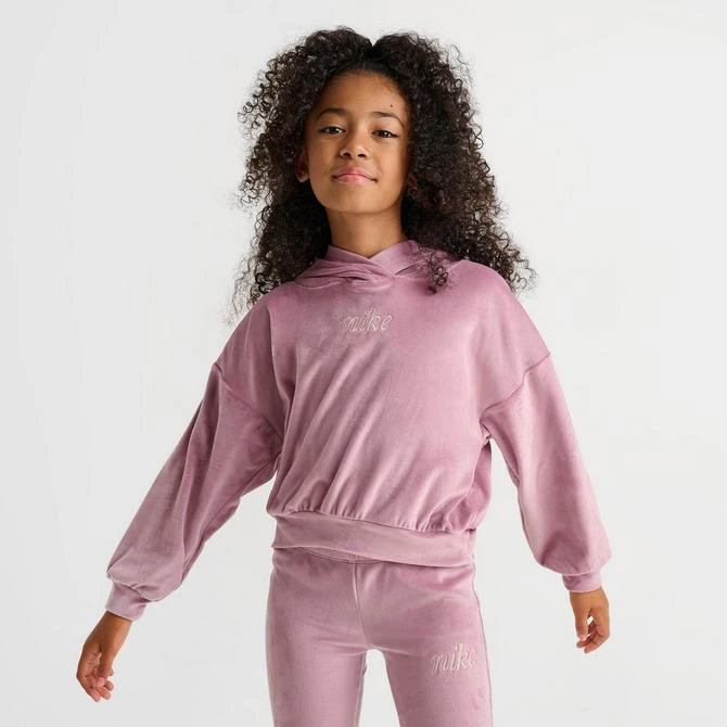 NIKE Girls' Little Kids' NIke Velour Hoodie and Leggings Set 3