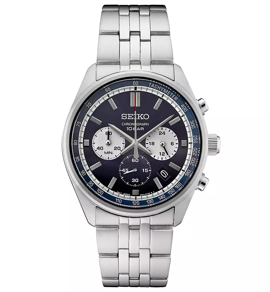 Seiko Men's Chronograph Essentials Stainless Steel Bracelet Watch 42mm