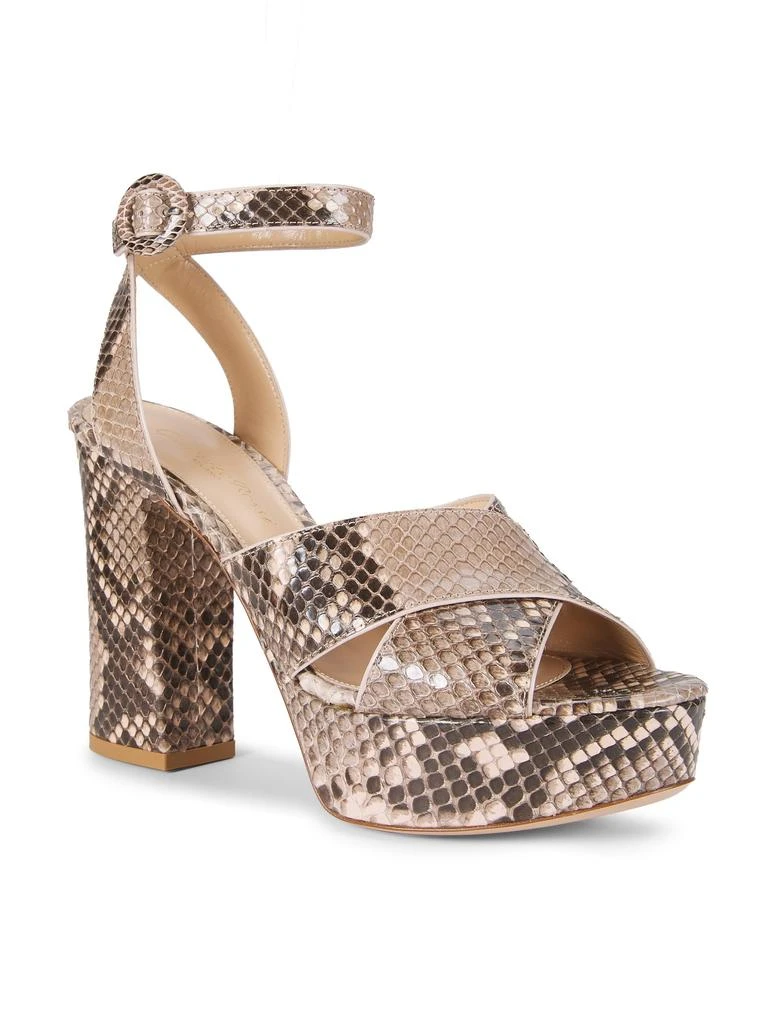 Gianvito Rossi 105MM Snakeskin-Embossed Leather Block Heel Sandals 2