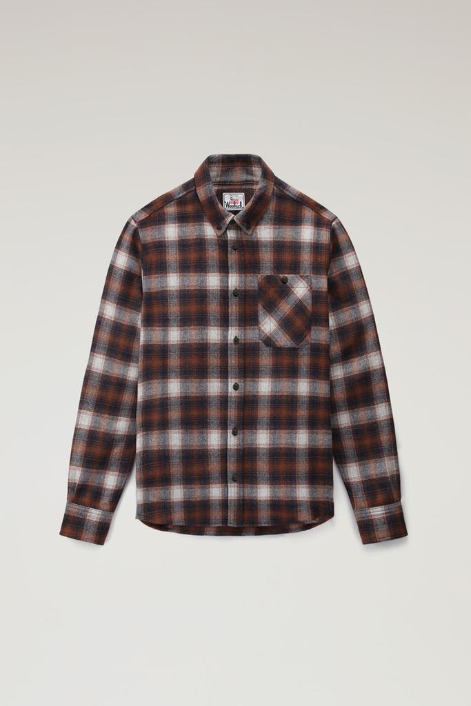 Woolrich Wool Blend Trout Run Plaid Flannel Shirt - Men - Black