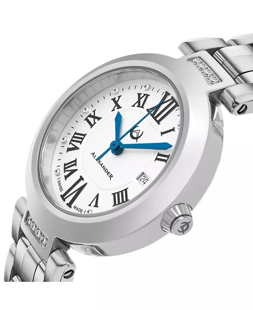 Stuhrling Alexander Watch AD203B-01, Ladies Quartz Date Watch with Stainless Steel Case on Stainless Steel Bracelet