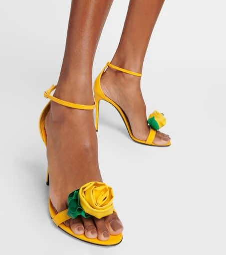 Dolce 
Gabbana Keira floral-appliqué patent leather sandals 4