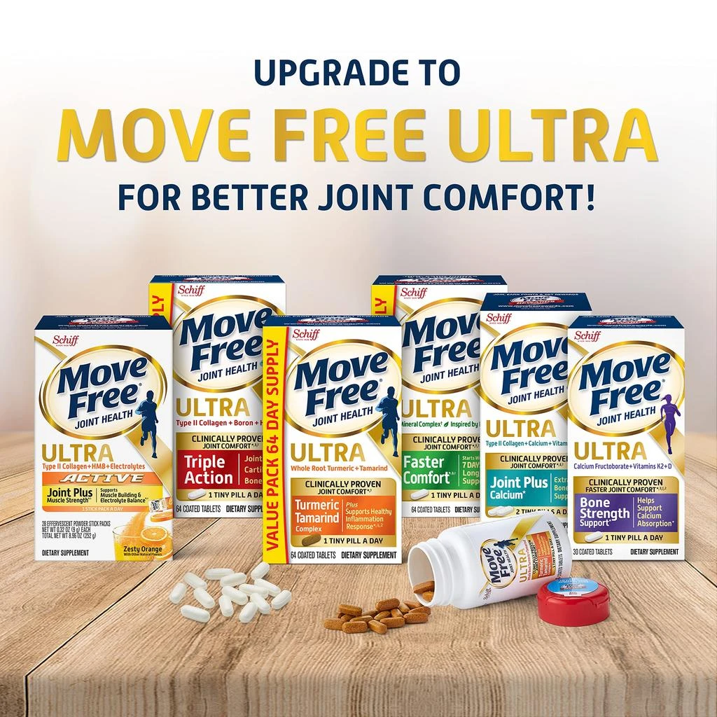 Move Free Move Free Advanced Glucosamine Chondroitin MSM Joint Support Supplement, Supports Mobility Comfort Strength Flexibility 
Bone - 120 Count (Pack of 3) 5