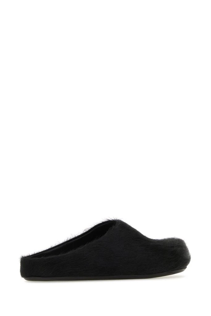 Marni Black calf hair Fussbett slippers 3
