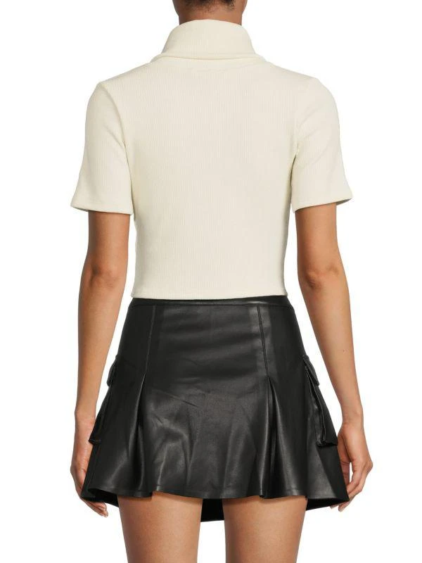 AREA Anne Ribbed Turtleneck Crop Top 2