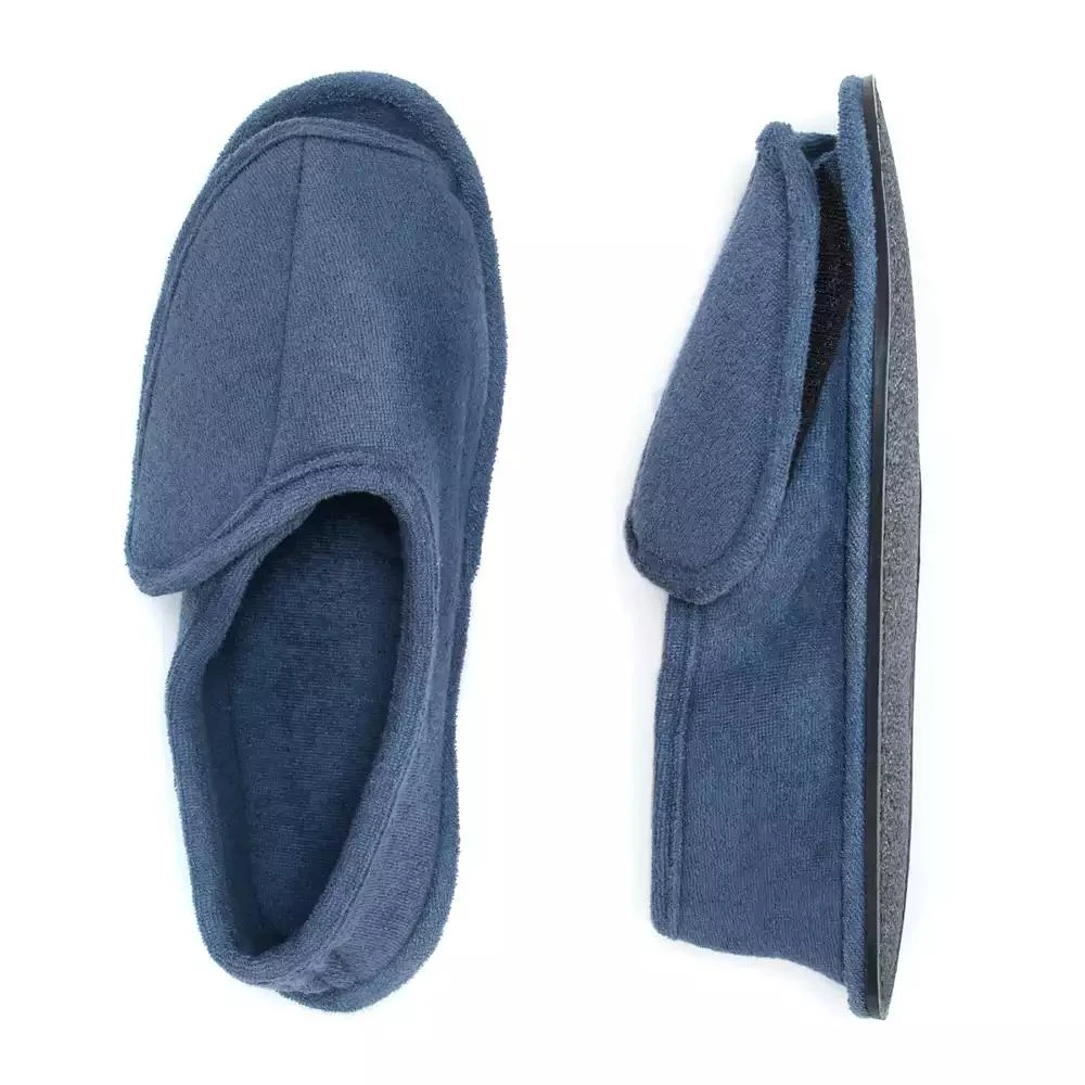 MUK LUKS Men's Terry Open Toe Velcro Slippers 5