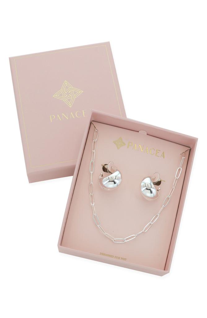 Panacea Huggie Hoop Earrings & Chain Necklace Set