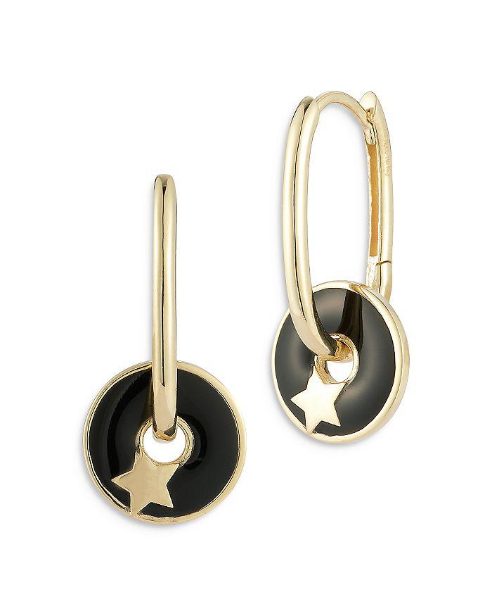 Moon & Meadow 14K Yellow Gold Celestial Disc Charm Earrings