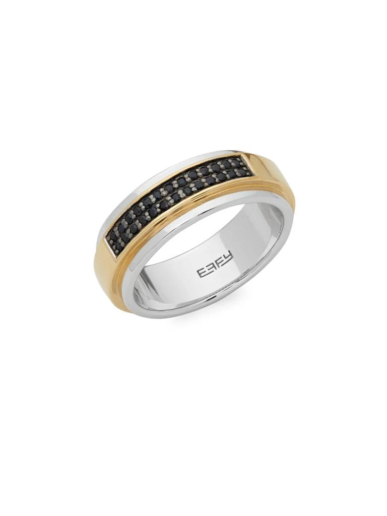 Effy Sterling Silver 
Black Sapphire Pavé Ring